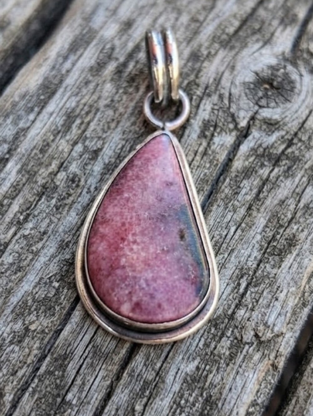 Sterling Silver Rhodonite Gemstone Pendant